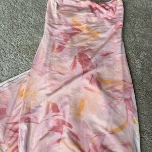 See You Monday Strapless Pink and Yellow Dress